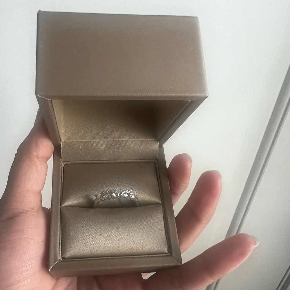 Sterling Silver 1.5 carat Five-Stone Moissanite Ring - Picture 2 of 10